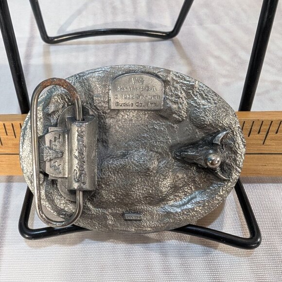 Vintage 1995 Siskiyou Buckle Co. Horse & Horseshoe Western Belt Buckle M-2 - Picture 7 of 8